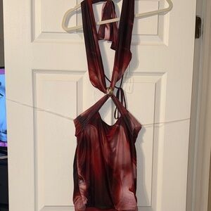 Windsor Burgundy halter blouse